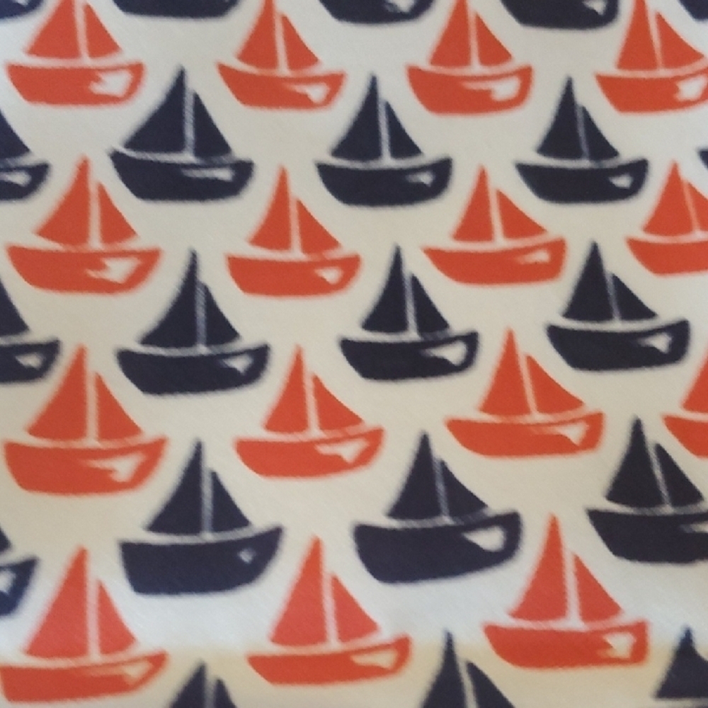 Specialty House Vintage Nautical Print Scarf  Red, Blue, and White 20"  Square - Picture 4 of 6